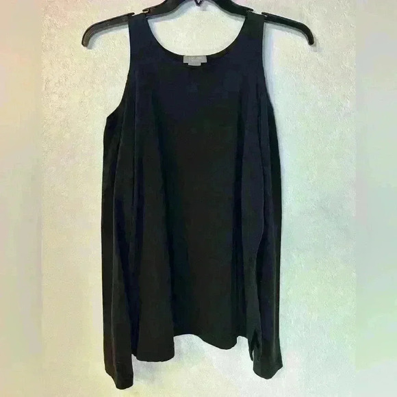Joan Vass Tops - Joan Vass Women’s Black Long Sleeve Cold Shoulder XL